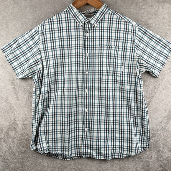 Columbia Short Sleeve Shirt Mens XXL Button Down Plaid Casual Outdoor Cotton 2XL - Picture 1 of 9